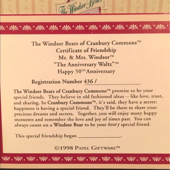 Windsor Bears “50th Anniversary Waltz” NEW - Picture 7 of 7